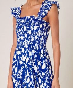 She She Boutique Talulah Midi Dress - Cobalt/White CLOTHING
