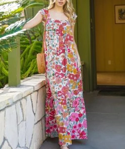 She She Boutique Floral Maxi Dress - Pink NEW ARRIVALS