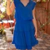 She She Boutique Christina Smocked Waist Dress - Royal Blue