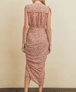 She She Boutique CLOTHING Ruched Midi Dress - Floral Garden 9 She She Boutique CLOTHING Ruched Midi Dress - Floral Garden