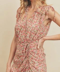 She She Boutique CLOTHING Ruched Midi Dress - Floral Garden 8 She She Boutique CLOTHING Ruched Midi Dress - Floral Garden