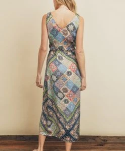 She She Boutique All The Way Satin Dress - Mosaic Blue