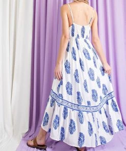 She She Boutique Paisley Print Dress - Navy OR Off White