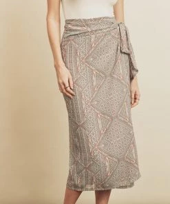 She She Boutique Desert Wrap Midi Skirt - Sunset Harbor