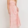 She She Boutique Strapless Smocked Dress - Pink Multi