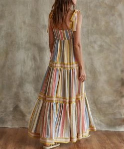 She She Boutique Merry Meadow Maxi Dress - Pink/Mustard/Blue