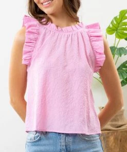 She She Boutique CLOTHING Flutter Sleeve Top - Blossom