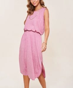 She She Boutique Betsy Midi Dress - Sage, Dusty Rose OR Cornflower CLOTHING