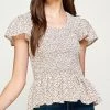 She She Boutique Peplum Smocked Top - Blush