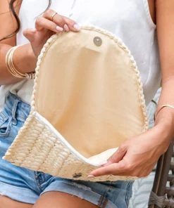 She She Boutique HANDBAGS Straw Clutch - Natural