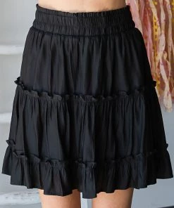 She She Boutique Tiered Skirt - Hot Pink OR Black