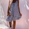 She She Boutique Striped Slip Dress - Navy/White CLOTHING