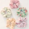 She She Boutique ACCESSORIES Hair Scrunchie - Sage Daisy, Yellow Stripe, Pink, Green OR Chiffon Floral