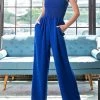 She She Boutique CLOTHING Smocked Top Jumpsuit - Royal Blue OR Black