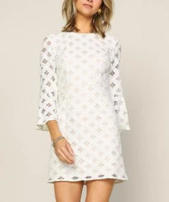 She She Boutique CLOTHING Lace Mini Dress - Ivory