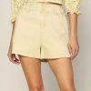 She She Boutique CLOTHING Paperbag Shorts - White OR Yellow