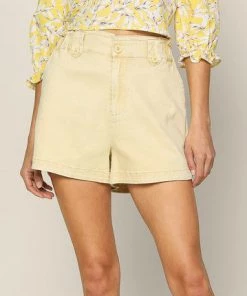 She She Boutique CLOTHING Paperbag Shorts - White OR Yellow