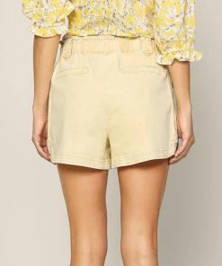 She She Boutique CLOTHING Paperbag Shorts - White OR Yellow