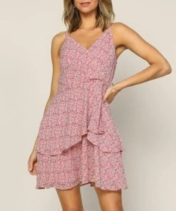 She She Boutique Floral Cami Dress - Red