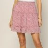 She She Boutique CLOTHING Floral Skirt - Red