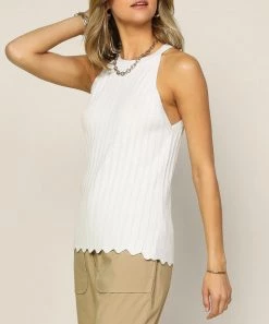 She She Boutique CLOTHING Halter Sleeveless Top - White