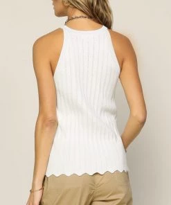 She She Boutique CLOTHING Halter Sleeveless Top - White