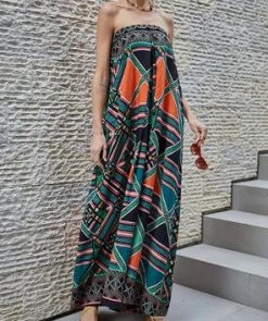 She She Boutique Geo Print Jumpsuit - Black Multi