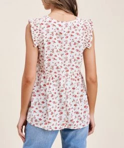 She She Boutique CLOTHING Floral Top - Ivory