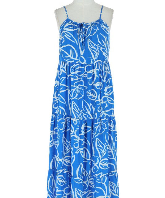 She She Boutique Tiered Maxi Dress - Blue CLOTHING 5 She She Boutique Tiered Maxi Dress - Blue CLOTHING