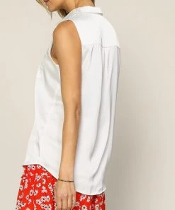 She She Boutique NEW ARRIVALS Satin Sleeveless Top - White