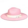 She She Boutique Felt Hat With Buckle Trim - Pink ACCESSORIES