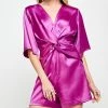 She She Boutique CLOTHING Satin Romper - Magenta