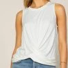 She She Boutique Front Twist Knit Tank Top - White, Black OR Kelly Green CLOTHING