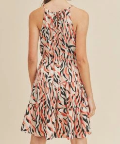 She She Boutique Halter Dress - Peach CLOTHING