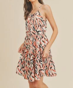 She She Boutique Halter Dress - Peach CLOTHING
