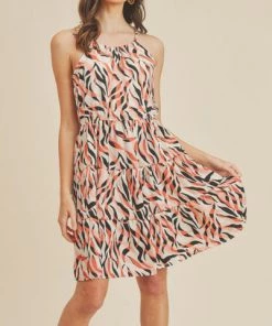 She She Boutique Halter Dress - Peach CLOTHING