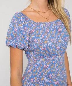 She She Boutique Puff Sleeve Dress - Lavender/Blush