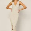 She She Boutique CLOTHING Sleeveless Knit Dress - Oatmeal