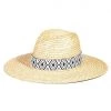 She She Boutique ACCESSORIES Straw Hat With Black/White Band - Natural