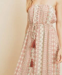 She She Boutique Strapless Dress - Pink