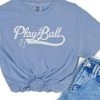 She She Boutique Play Ball Graphic Tee - Blue Denim