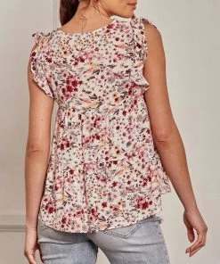 She She Boutique CLOTHING Floral Top - Cream