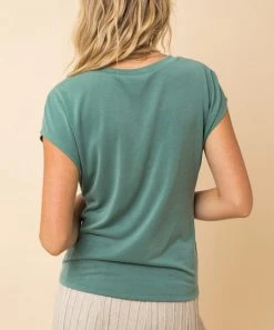 She She Boutique Front Twist Top - Navy OR Dusty Jade