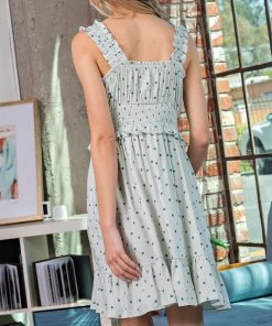 She She Boutique Polka Dot Dress - Sage