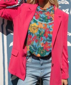 She She Boutique NEW ARRIVALS Double Button Blazer - Fuschia