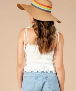 She She Boutique CLOTHING Textured Cami Top - Green OR White