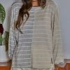 She She Boutique Dionne Stripe Top - Grey/Cream