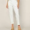 She She Boutique CLOTHING Cropped Button Up Denim Pants - White