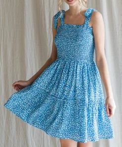 She She Boutique NEW ARRIVALS Shoulder Tie Dress - Blue