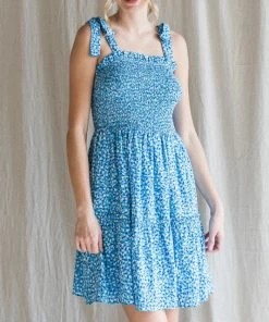 She She Boutique NEW ARRIVALS Shoulder Tie Dress - Blue